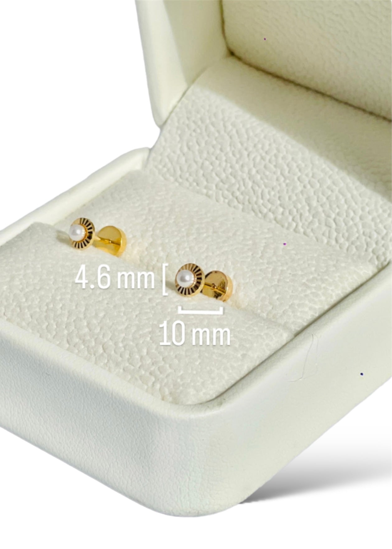 Aros Perlas Facetadas Oro 18K