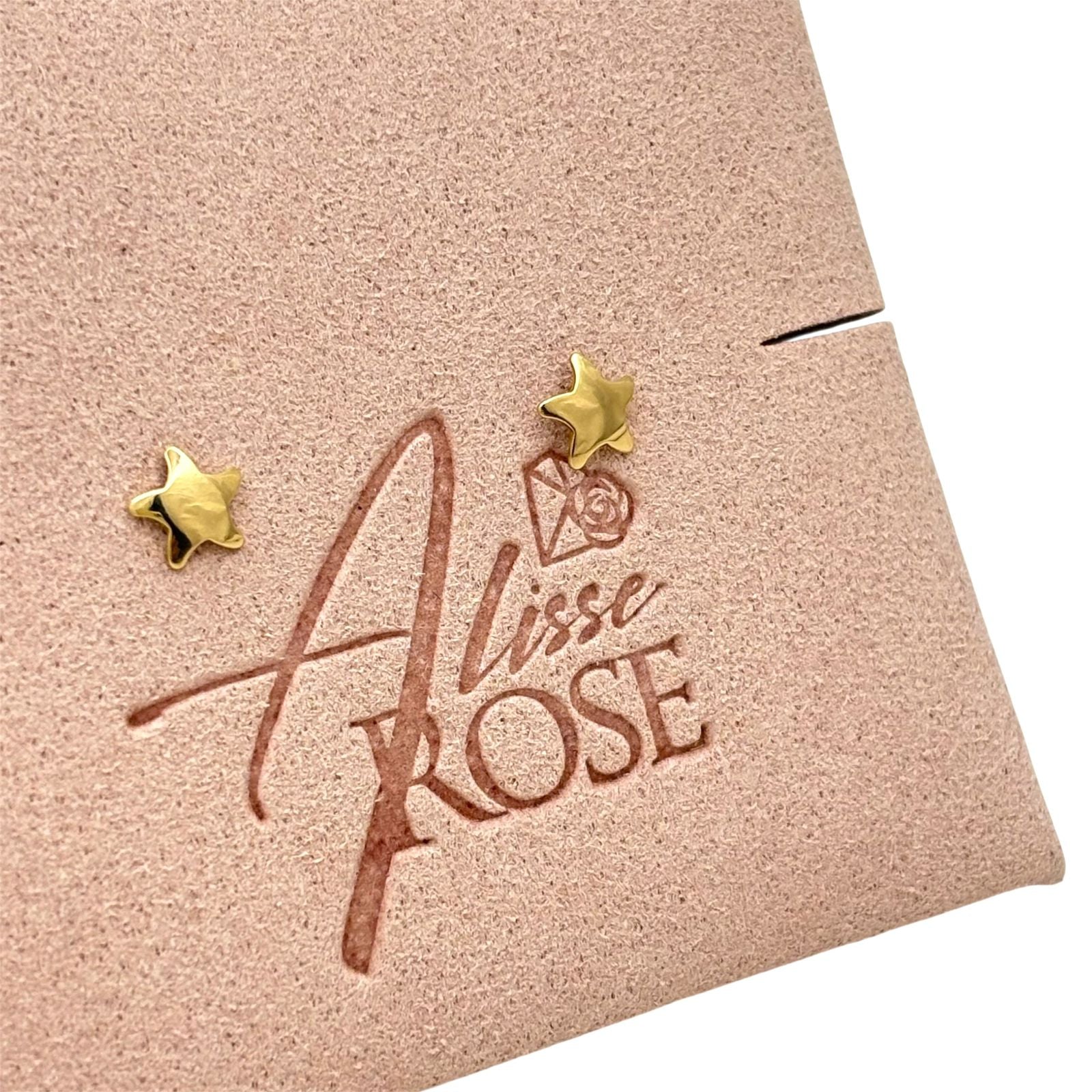 Aros Estrella Lisa Oro 18K