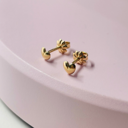 Aros Corazón Atornillados Oro 18k